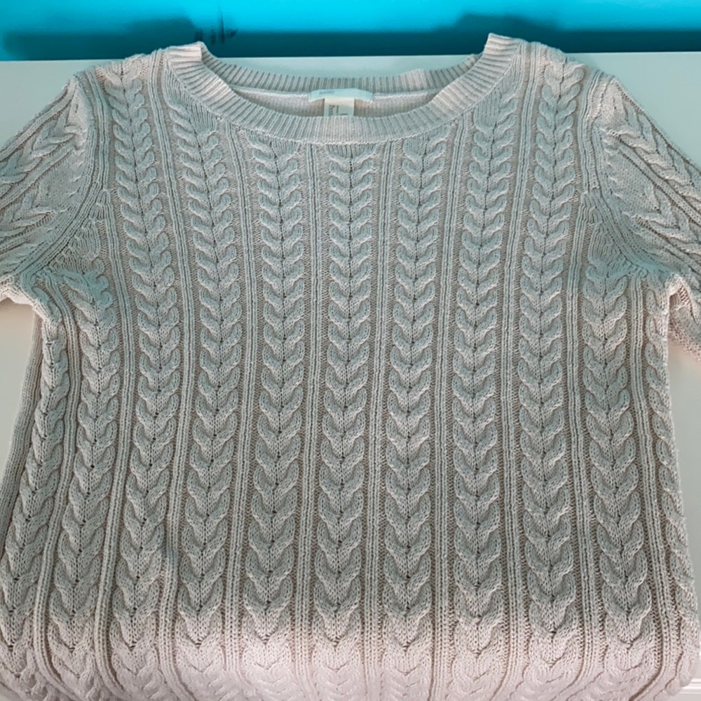 H&M Basics creme cable knit sweater